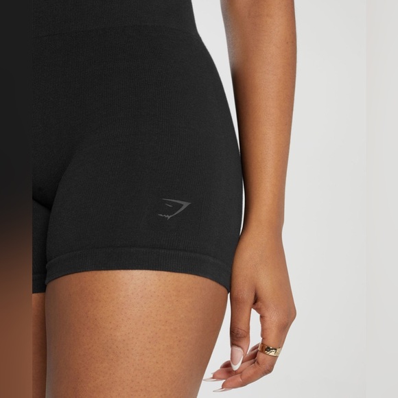 Gymshark Black Ribbed Cotton Seamless Shorts size XS EUC - Picture 6 of 11